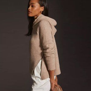 Anthropologie NWT Pilcro Side-Zip Sweater Hoodie - TAUPE - Sz Medium